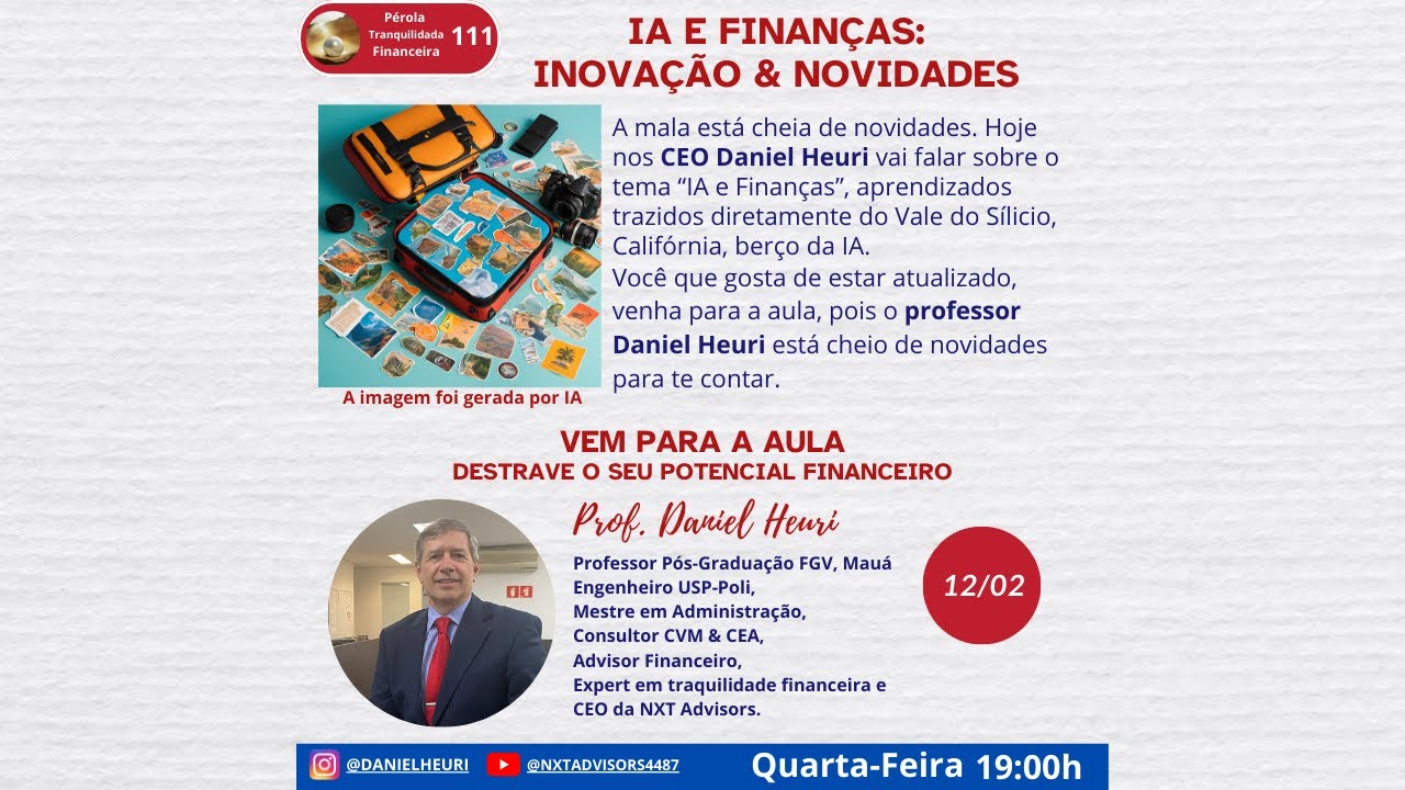 Aula #111 – IA e Finanças: Novidades e Inovação