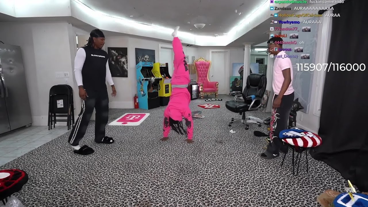 Duke Dennis tries teaching Kai Cenat & RaKai on how to do a backflip!