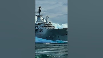 Can a Navy Ship Escape a Mysterious Tidal Wave Chasing It? #ship  #scaryocean #roughseas