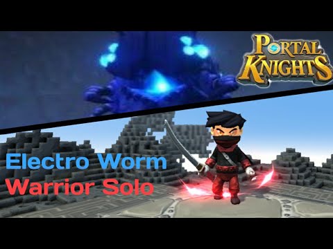 Portal Knights - Hard Mode Electro Worm Solo (Warrior)