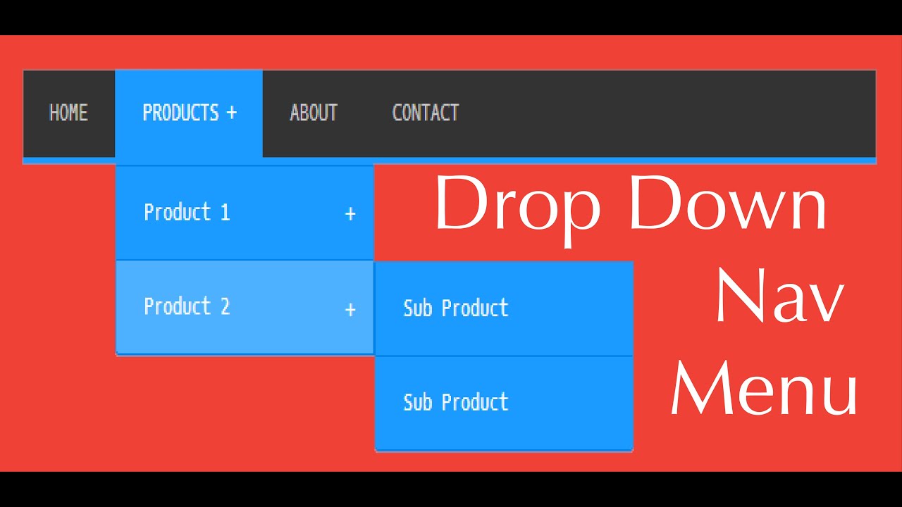 creating a drop down navigation menu using pure css and html - YouTube