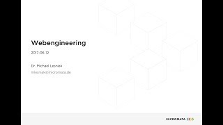 Web Engineering. Vorlesung 6 vom 12. Juni 2017