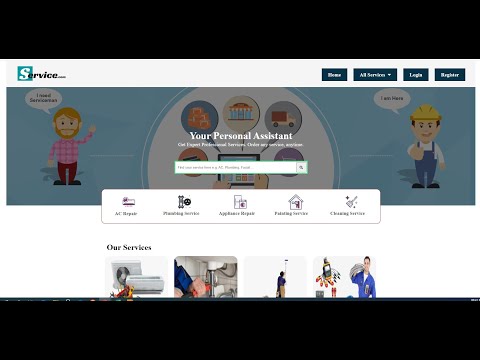 Online Service Marketplace.  Implement on HTML, CSS, JavaScript.