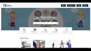 Online Service Marketplace.  Implement on HTML, CSS, JavaScript.