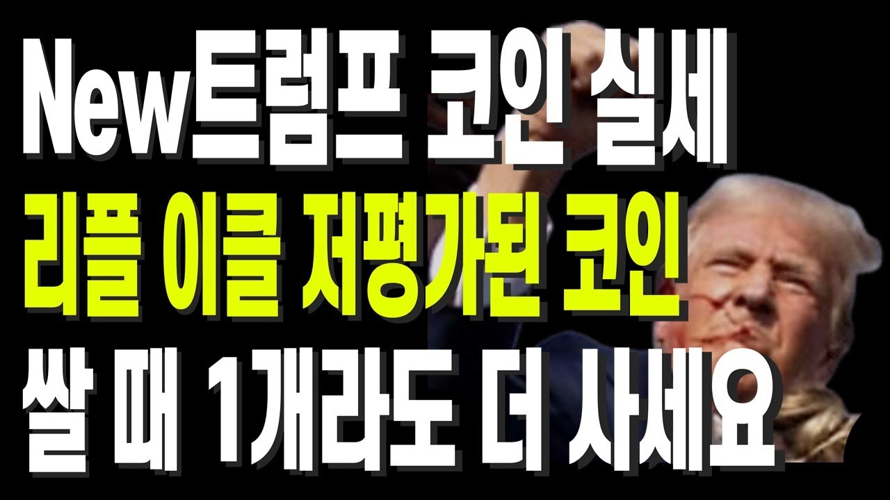 New트럼프 코인 실세 리플 이클 저평가된 코인 쌀 때 1개라도 더 사세요 - YouTube