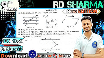 Ex 10.4 Q20 to Q23 | RD Sharma Class 9 | 2023-24 | Chapter 10 Lines and Angles | CBSE | MD Sir 9