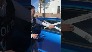 woman shows how to open car door with tape #shorts