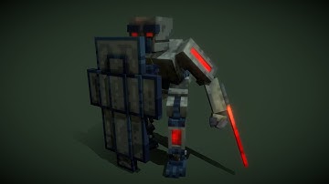Time-lapse of Robotic Soldier | Blockbench Minecraft Speed-Modelling [Personal Model]