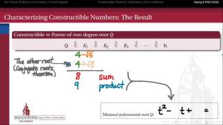 Constructible Numbers & Fields Low