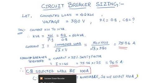 Circuit Breaker Selection || #CB #Sizing #Circuit_Breaker #Selection