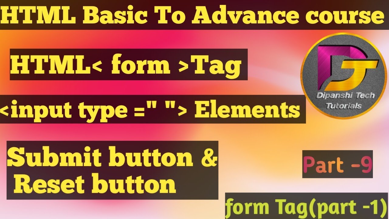 HTML Basic To Advance course| Html form tag - YouTube