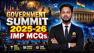 Government Summit 2025-26 IMP MCQs || Latest G20 & International Summit Questions Answers