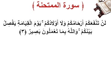 سورة الممتحنة الأية 3