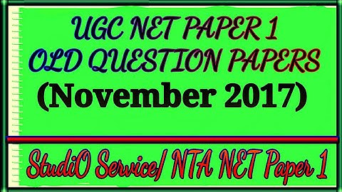 UGC NET November 2017