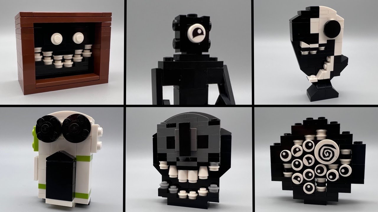 How to make Roblox Doors LEGO Minifigs Part 2: Eyes, Shadow, Hide, A-60,  Jack, Halt, Window + Ambush 