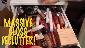 MASSIVE Lip Gloss Declutter! *Almost Half Gone*