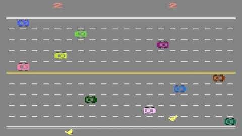 Chickens on the Freeway  - Atari game for NOMAM BASIC 10Liners Contest 2022