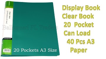 A3 Size Display Book / Clear Book Presentation File - 20 Pockets