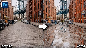 Easiest Way to Add Realistic Street Puddles in Photoshop Using Just 2 Layers