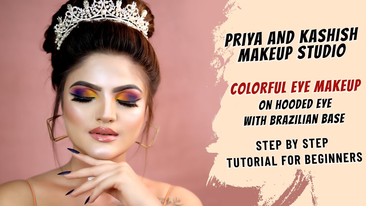 MAKEUP TUTORIAL FOR BEGINNERColorful Eye makeup on Hooded eye with 