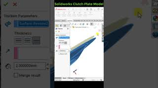 Model a clutch plate in solidworks |  Thicken surface #automobile #solidworks #surfacemodelling