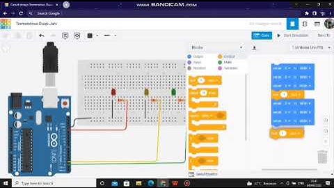 Simulasi lampu lalu lintas menggunakan Tinkercad!