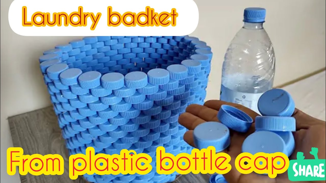 How to make laundry basket from water bottle cap //Easy method YouTube