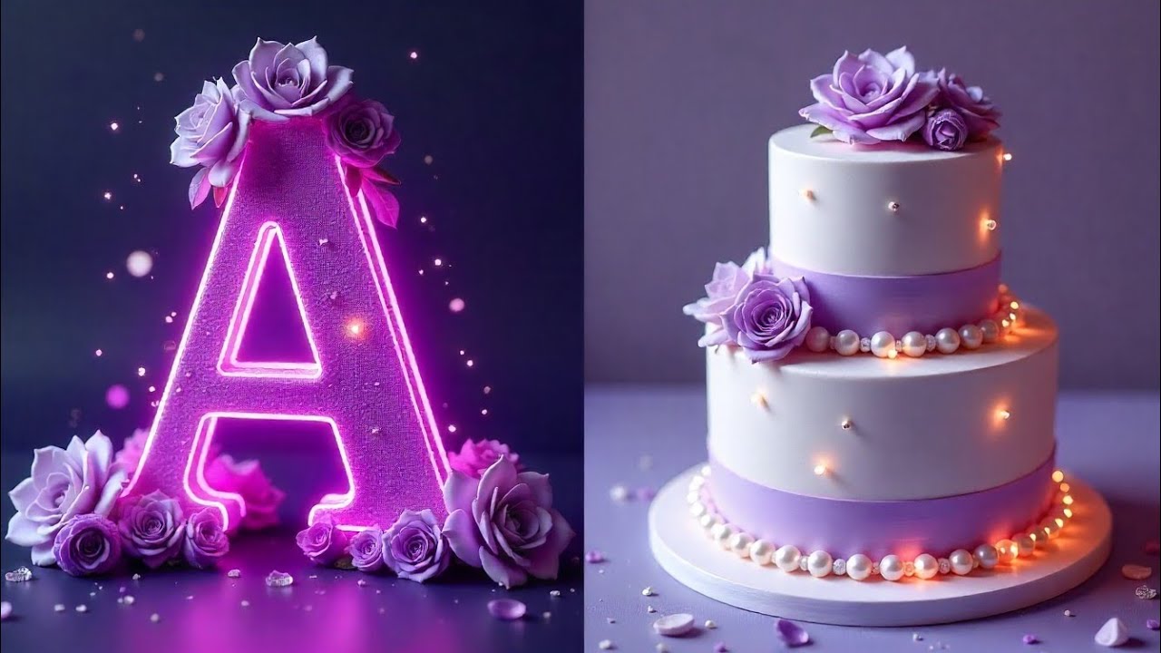 ✨❤Choose your name's first letter according to your name 💗 and seen your dreamy birthday cake 🎂