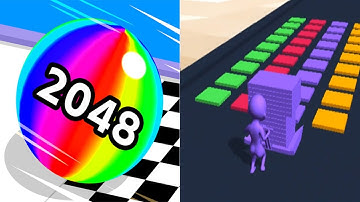 Ball Run 2048 VS Stack Colors! Android iOS Mobile Gameplay Walkthrough (Level 671-680)