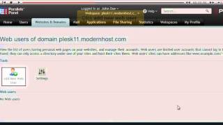 Plesk 11 End User - Web Users
