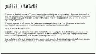Concepto y aplicación del Laplaciano
