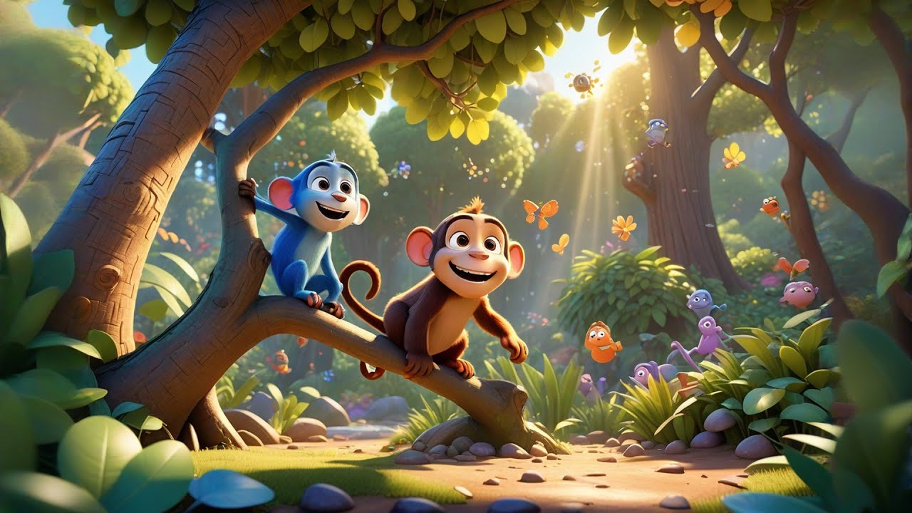 Seven Silly Monkeys Eat Bananas | Funny Animal Song for Kids | Nursery Rhymes and Baby Songs