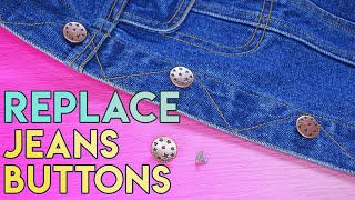 How to change jeans buttons on a denim jacket