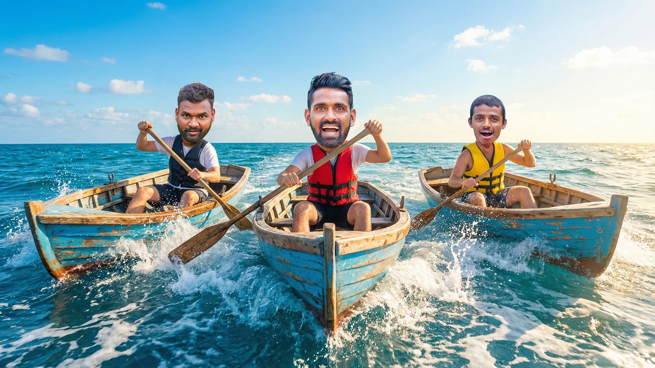 Extreme Boat Race Challenge in Deep Water 😲😲 Looser Will Eat Chilli 🥵🥵 Telugu Adventures