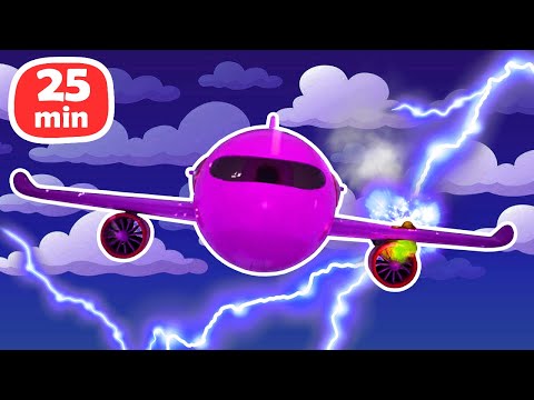 The plane caught fire during flight due to a lightning strike! The emergency vehicles ready to go.