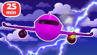 the plane caught fire during flight due to a lightning strike the emergency vehicles ready to go