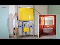 Pose d'un meuble salle de bains avec lavabo et armoire de toilette Geberit One - Tuto avec Robert