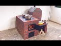 Perfect wood stove How to make from red brick and clay extremely effective