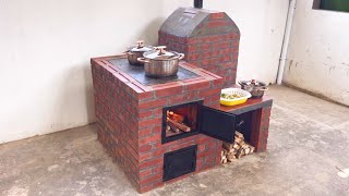 Perfect wood stove H๐w to make from red brick and clay extremely effective