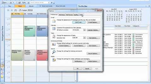 Preferred Default View from Calendar Screen Outlook 2007