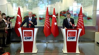 CHP GENEL BAŞKANI ÖZGÜR ÖZEL - MEMLEKET PARTİSİ GENEL BAŞKANI MUHARREM İNCE BASIN AÇIKLAMASI