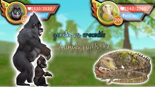 WildCraft: Animals fights #7  gorilla vs crocodile