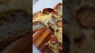 Detroit style pizza cheese pull