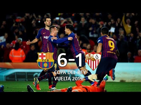 Barca vs Sevilla 6 1 Resumen Highlights 30 01 2018 - YouTube