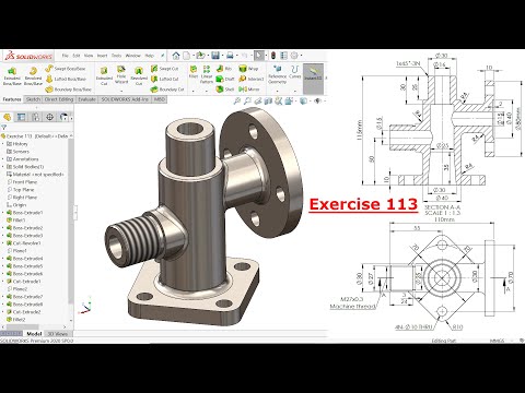 SolidWorks Tutorial for Beginners exercise 113