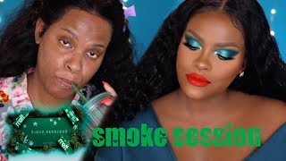 Melt Cosmetics Smoke Session/Holiday Glam/Ali Sky Hair