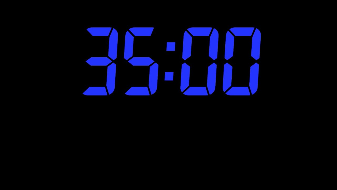 35 Minute Countdown Timer Digital Deep Blue— Silent + End Alarm - YouTube