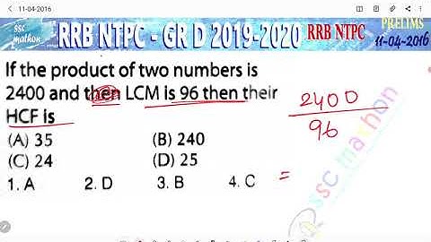 if the product of two numbers is 2400 and LCM is 96 then their HCF is