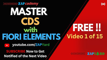 Day 1 of 15 - Master CDS with Fiori Elements- Deep Dive - FREE!!