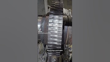 Machining a worm gear.